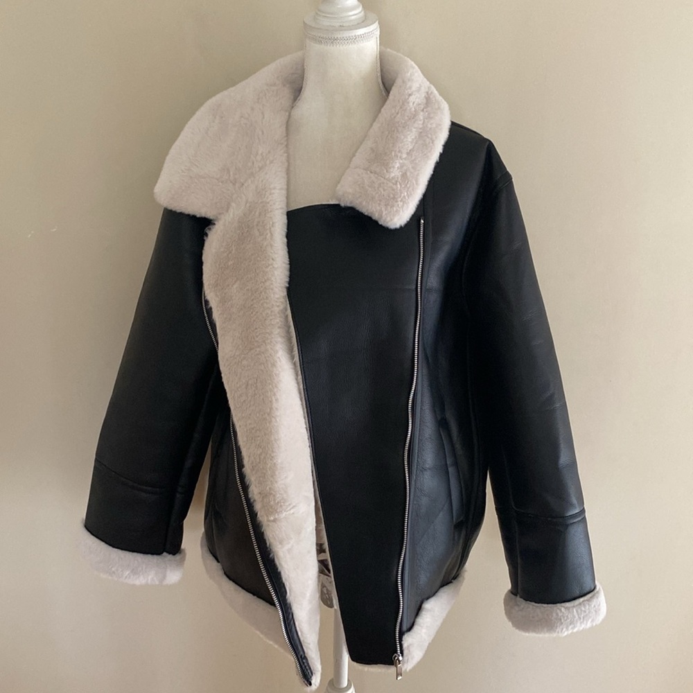 Joie Faux Leather Aviator Jacket - Picture 6 of 10